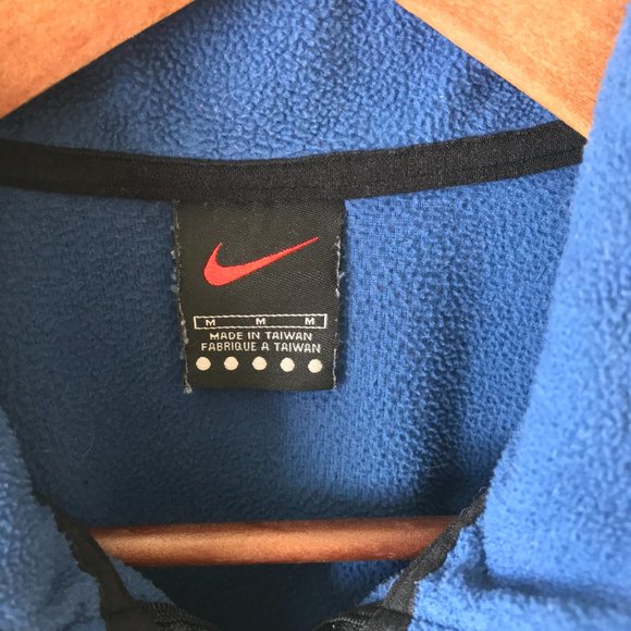Nike Mens Fleece 1/2 blue pullover shirt M - Picture 7 of 7